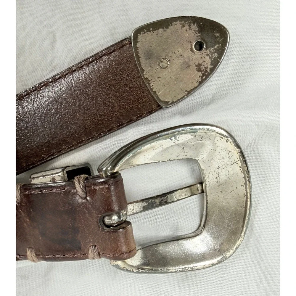 Full Grain Italian Leather Trout Fish Concho Belt Mens 36 Brown Western Fishing